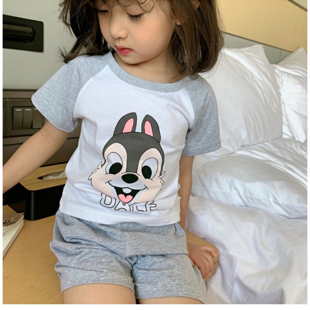 BỘ THUN CỘC TAY HÈ CHẤT COTTON ĐỦ MÀU IN HÌNH MICKEY, DONAN  BÉ TRAI BÉ GÁI 1-5 TUỔI ĐỒ BỘ CHO BÉ MẶC NHÀ CỘC TAY