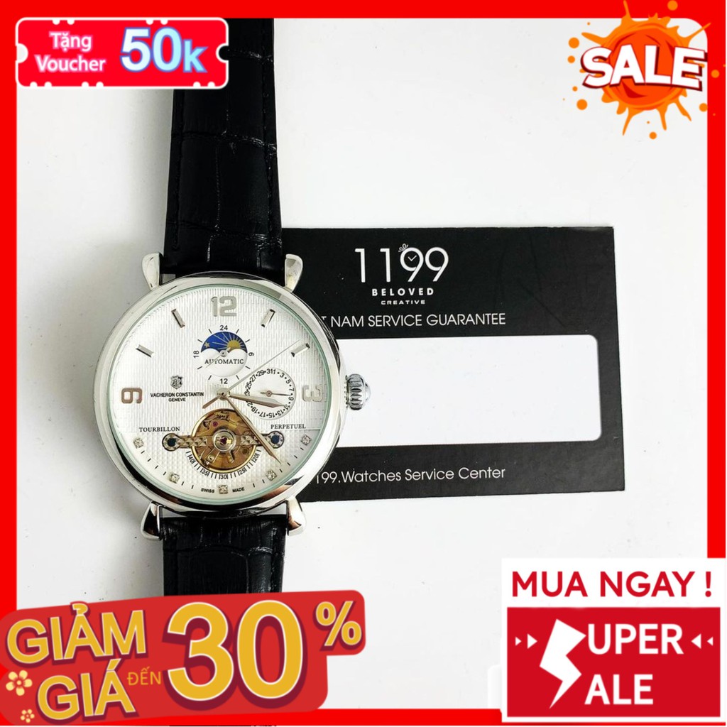 Đồng hồ cơ - Đồng Hồ Dây Da Nam 43mm Fom Size Chuẩn Chống Nước Chống Xước Tốt Bảo Hành 6 Tháng 80172 - 1199 Watches