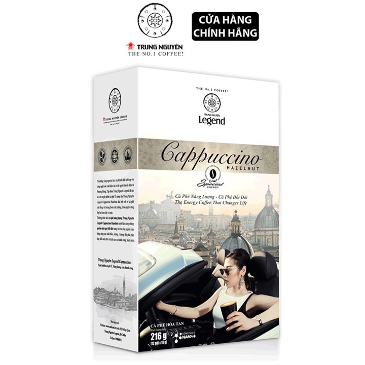 CÀ PHÊ TRUNG NGUYÊN LEGEND CAPPUCCINO HAZELNUT/ MOCHA/ COCONUT 216G