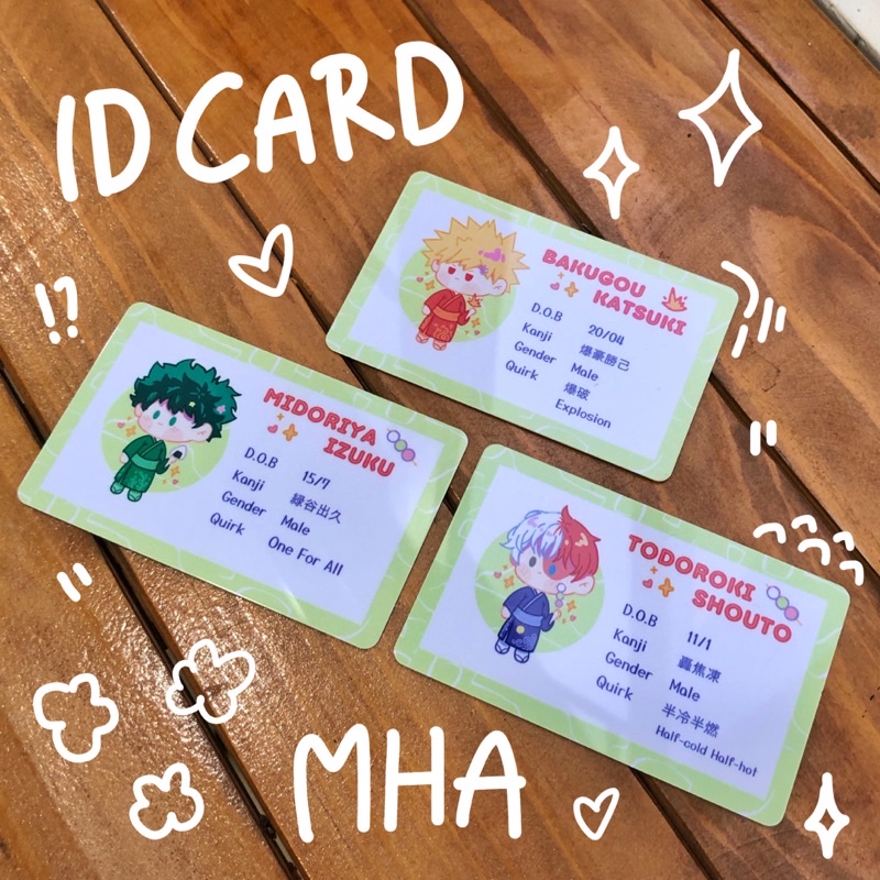 ID Card MHA - PVC Cảrd - Thẻ nhựa nhân vật MHA
