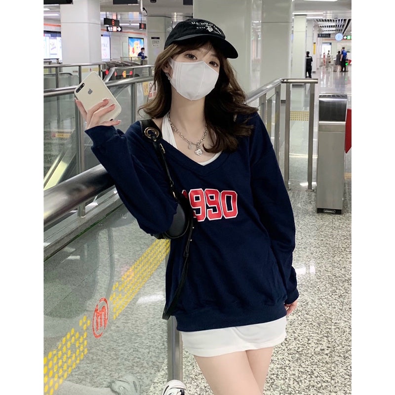 [Order]Set Áo Sweater Cổ V Form Rộng + Đầm Body Trắng Cá Tính | BigBuy360 - bigbuy360.vn