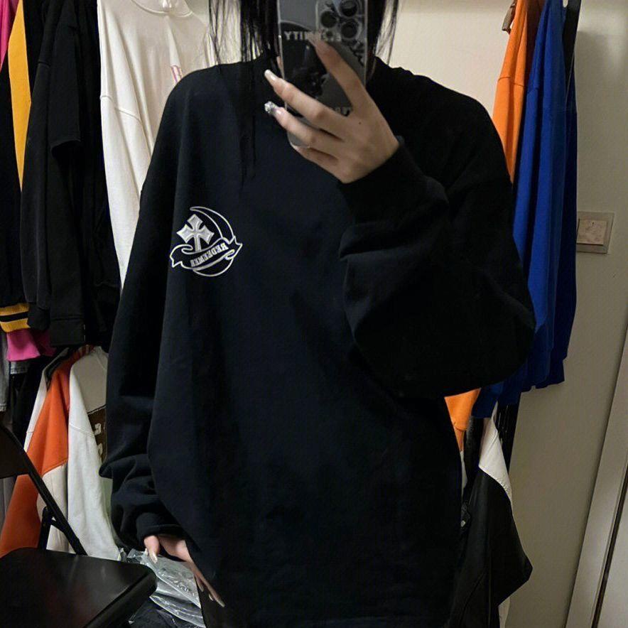 Áo Thun Nữ Tay Dài Dáng Rộng Phong Cách Hip Hop Cá Tính