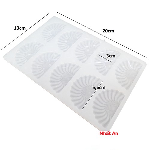 Khuôn silicone đổ socola 10 hình cánh quạt