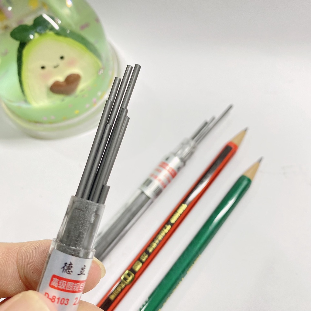 Ngòi bút chì 2B loại lớn 2mm, Ruột bút chì bấm chống gãy ngòi cao cấp.