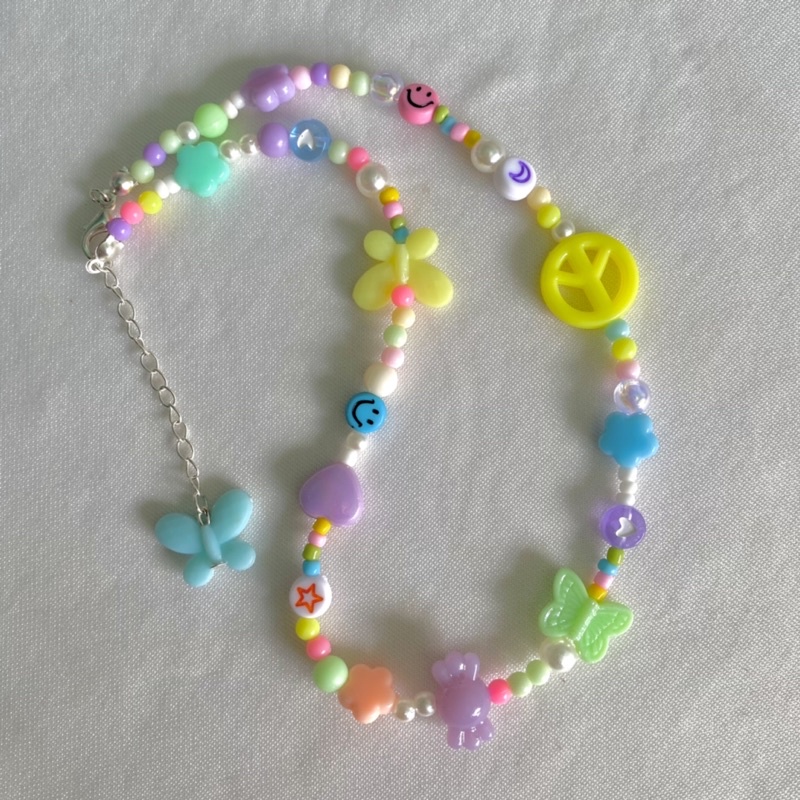Vòng cổ custum tone hạt pastel