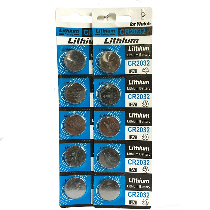 Pin cúc áo CR2032 Lithium 3V dùng cho các thiết bị điện tử.