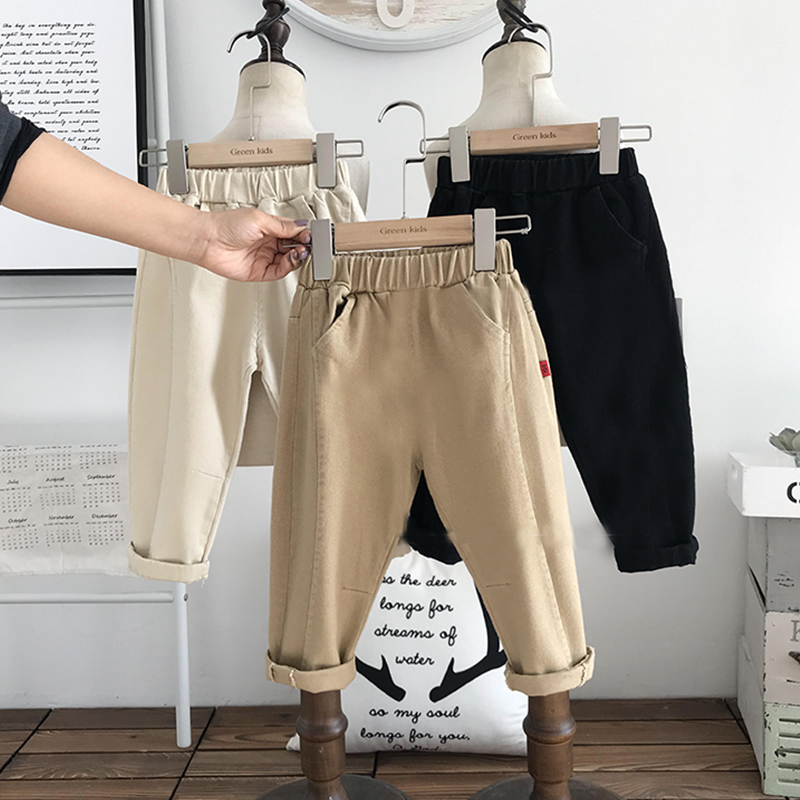 Quần Dài Ống Rộng Chất Liệu Cotton Thoải Mái Thời Trang Mùa Thu Hàn Quốc 2020 Dành Cho Trẻ Nhỏ 90-140