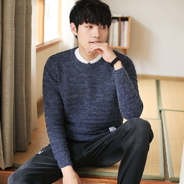 Áo len dệt kim cổ tròn dày mặc ấm - Mã số: AL1702