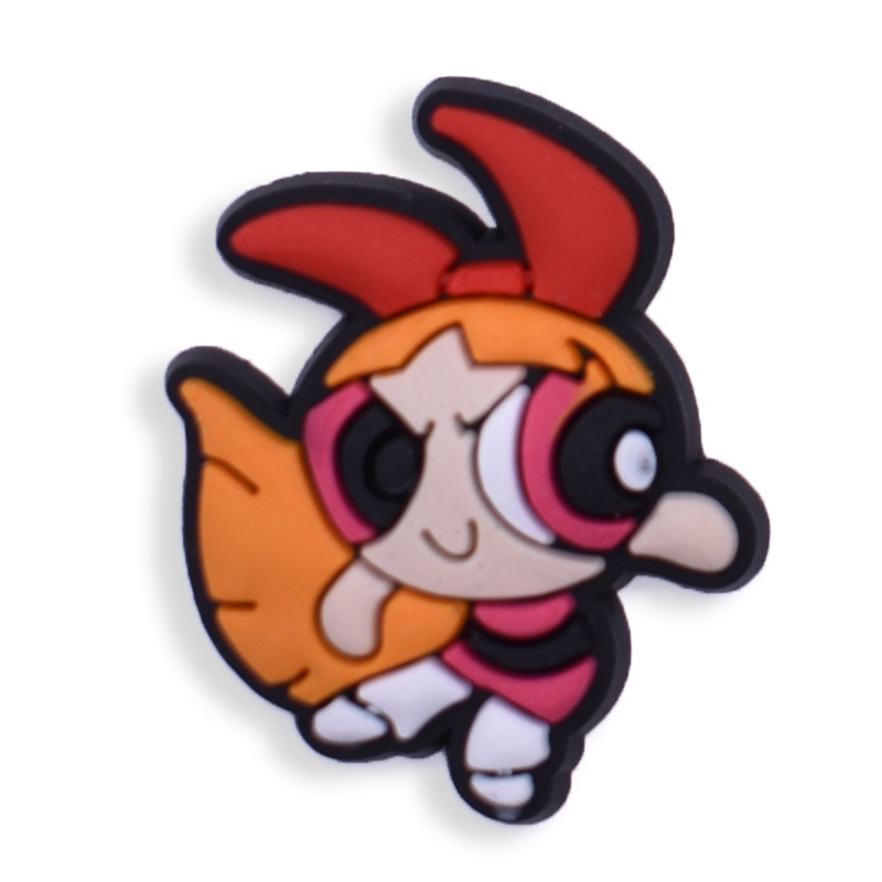1 Cái Powerpuff Girls Croc Jibitz Charm Shoes Accessorie Croccs Jibbit Bae Clog Pin Trang Trí Dép Cho Nữ