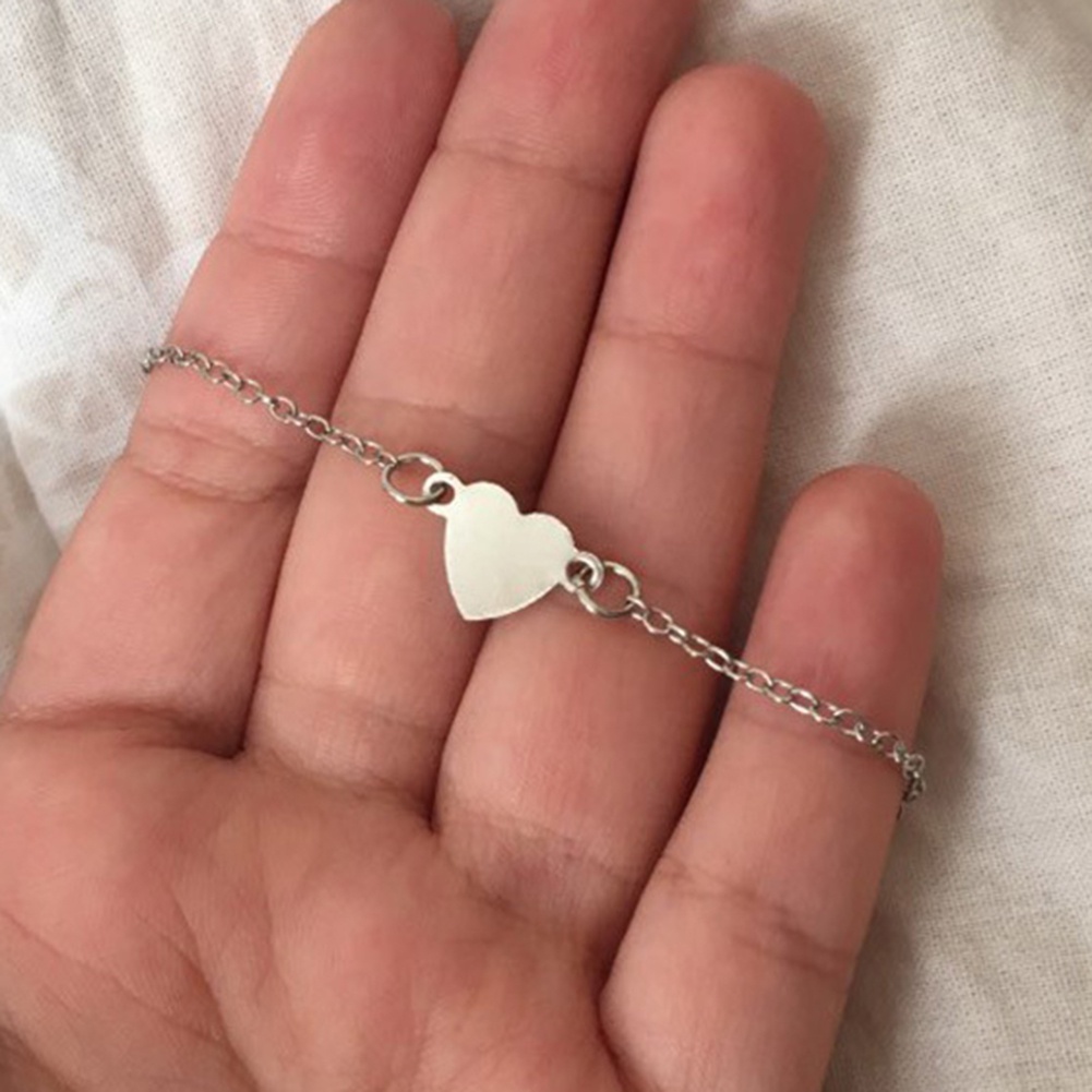 Vòng Tay Mặt Hình Trái Tim Thiết Kế Tối Giản Cho Nữ