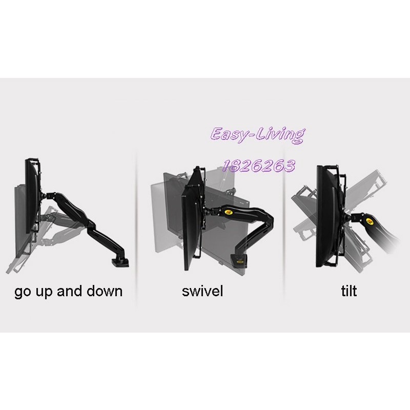 Arm treo màn hình máy tính dùng cho màn hình không có lỗ bắt vít 17-27 inch, tải 9kg, xoay 360 độ