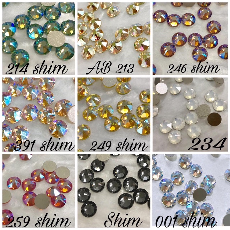 Đá úc swarovski  màu trắng chân bằng s5 s8 s10