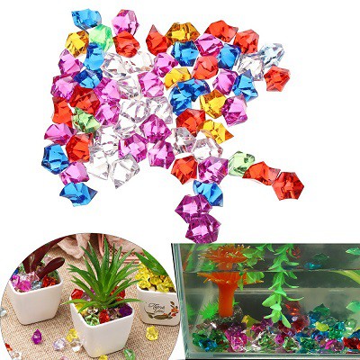 Set 50 Hạt Kim Cương Nhựa Trong Trang Trí