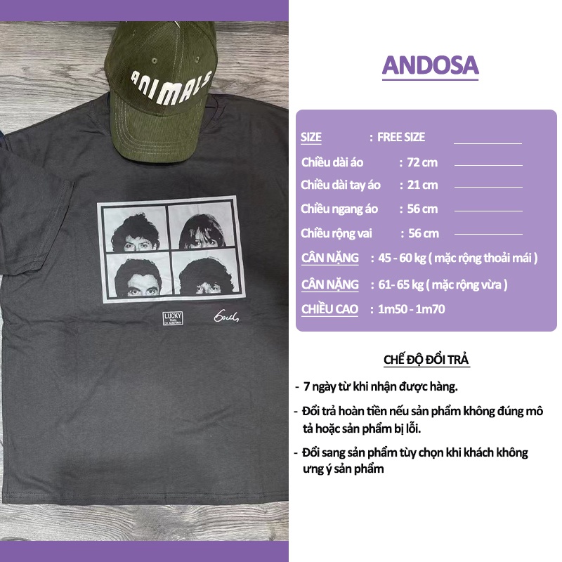 Áo thun nữ tay lỡ form rộng 3158 in hình chất cotton khô hàng Quảng Châu ANDOSA AT15