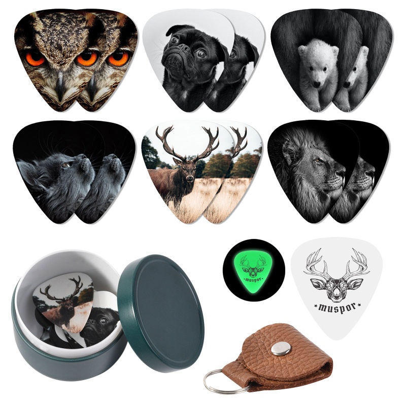 Hộp Thiếc Đựng Miếng Gảy Đàn Guitar 1 18X1 02 Cỡ Vừa Kèm Giá Đỡ Bằng Da