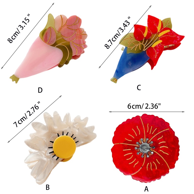 Kẹp Tóc Họa Tiết Hoa Thời Trang Nữ Tính
