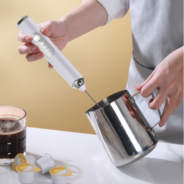Máy đánh trứng, đánh sữa, đánh bọt cafe cầm tay mini bằng điện không dây