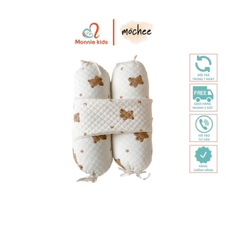 Chặn lụa Mochee cotton trần bông hình gấu cho bé - Monnie Kids