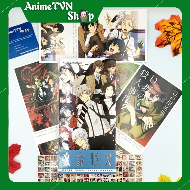 Hộp Postcard Bưu thiếp (Trọn bộ 340 Hình có Sticker) Anime/Manga Bungou Stray Dog