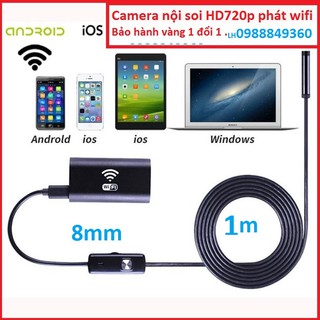 Camera Nội soi phát Wifi chuẩn HD720p dây dài 1m chống nước IP67