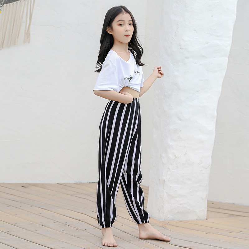 Quần Dài Thể Thao Vải Cotton Mỏng Dáng Rộng Chống Muỗi Phong Cách Hàn Quốc Cho Bé