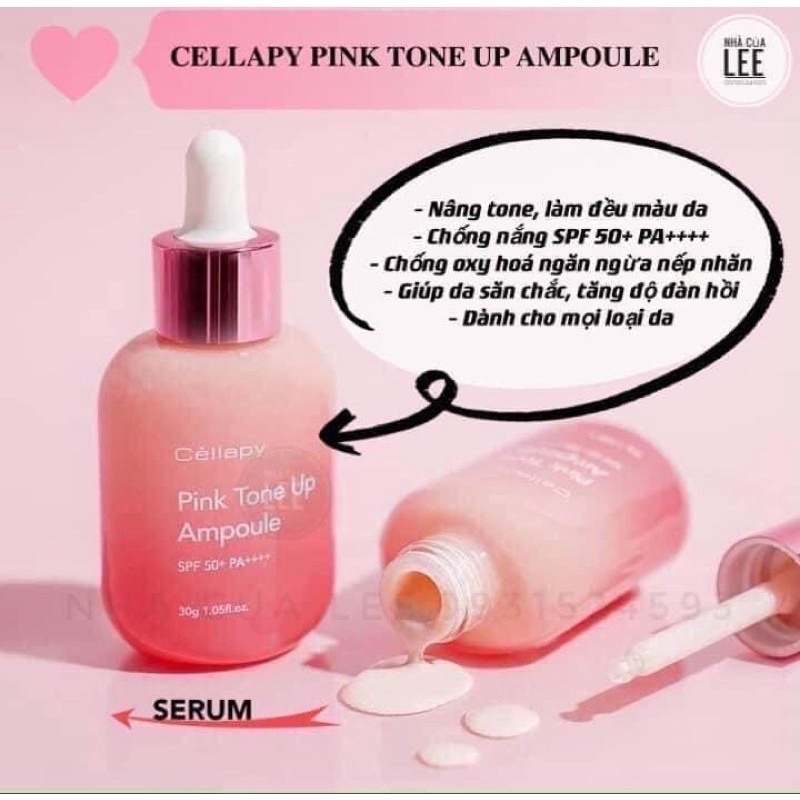 TINH CHẤT DƯỠNG TRẮNG CĂNG BÓNG NÂNG TONE DA CELLAPY TONE UP AMPOULE