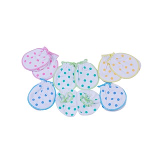 Combo 5 đôi bao tay chân cotton chấm bi Nanio