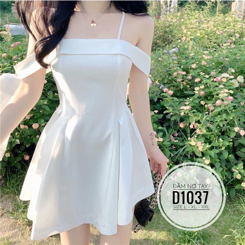 Bigsize Đầm trễ vai nơ tay D1037