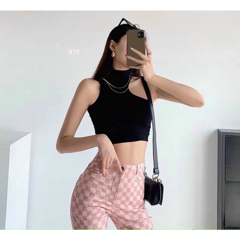 Áo 3 lỗ khoét sâu cổ 3 phân sành điệu sexy