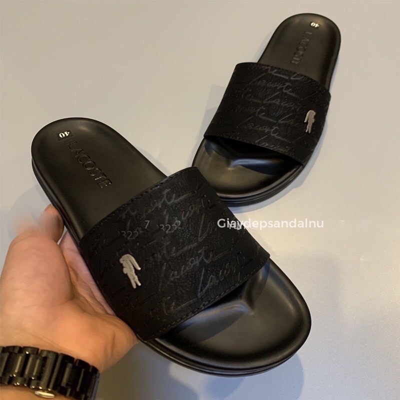 Dép da quai ngang lịch lãm phong cách thời trang da sịn Dép nam quai ngang hàng xuất khẩu kiểu dáng thanh lịch