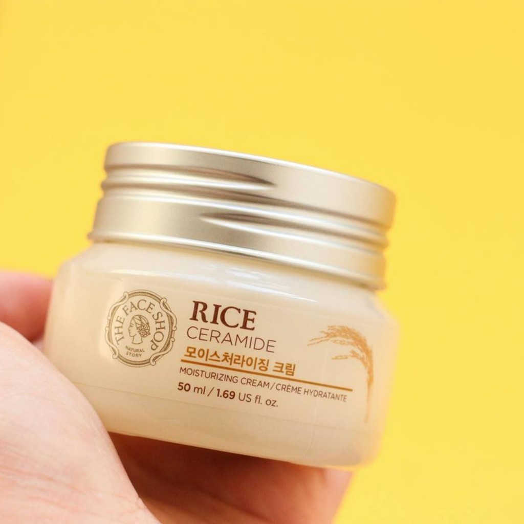 Kem Dưỡng Da, Kem Dưỡng Ẩm Sáng Da Chiết Xuất Từ Gạo The Face Shop Rice & Ceramide Moisture Cream 50ml An Nhiên Cosmetic