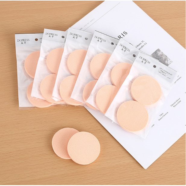 (Set 2 Miếng) Mút Tròn Tán Kem Nền Dopress - Bông Mút Phấn Nước Mềm Mướt Air Cushion Puff Molangshop