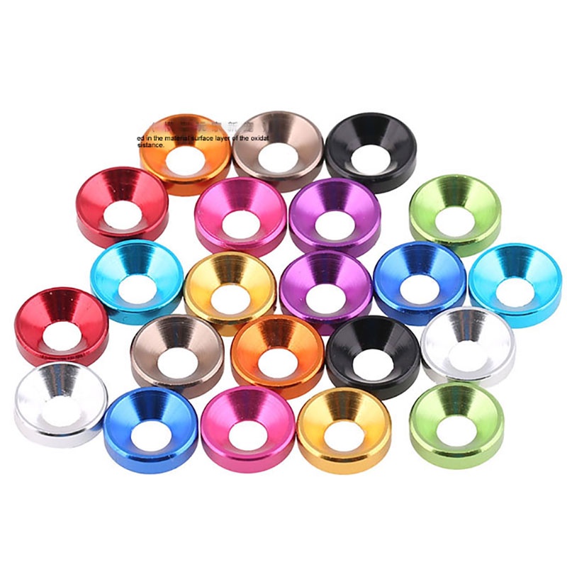 Set 10 Vòng Đệm Bằng Hợp Kim Nhôm M2 M2.5 M3 M4 Chuyên Dụng Cho Xe Hơi Đen