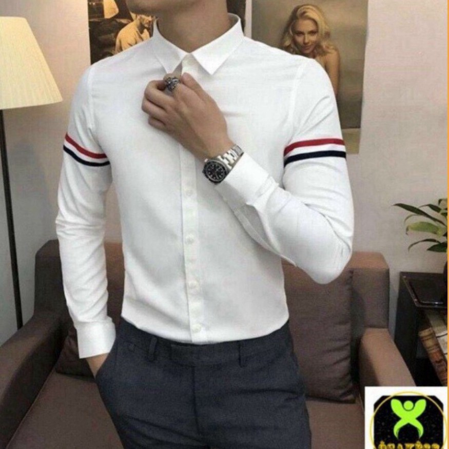 Áo Sơ Mi Nam Phối Cổ Tay Vải Mềm Cực Mát | BigBuy360 - bigbuy360.vn