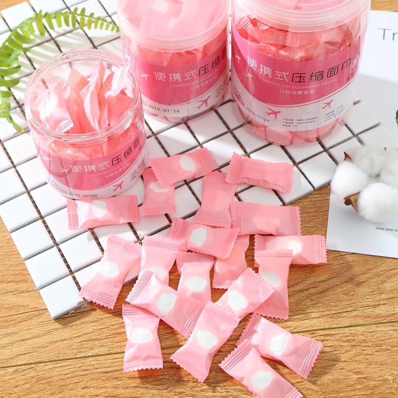 Khăn Giấy Nén Dạng Viên Kẹo Rất Tiện Khi Đi Du Lịch, Đi Chơi, Đi Làm, Đi Học (Set 10 Khăn)