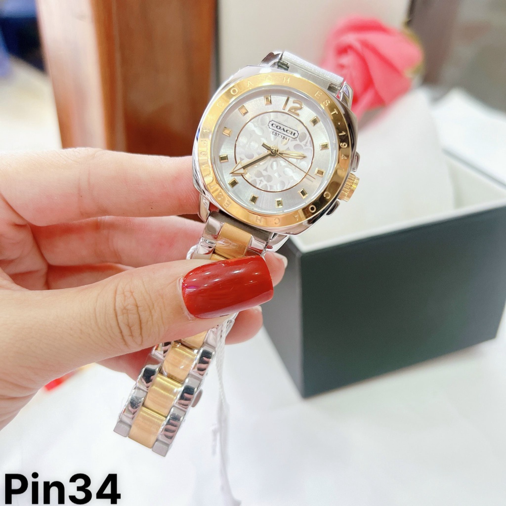 ĐỒNG HỒ NỮ COACH BOY FRIEND , DÂY THÉP , SIZE 34MM