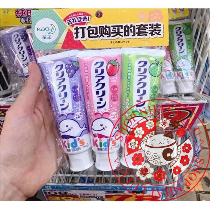 Kem đánh răng kao kid Nhật bản (dâu,do,dưa gang) cho trẻ em