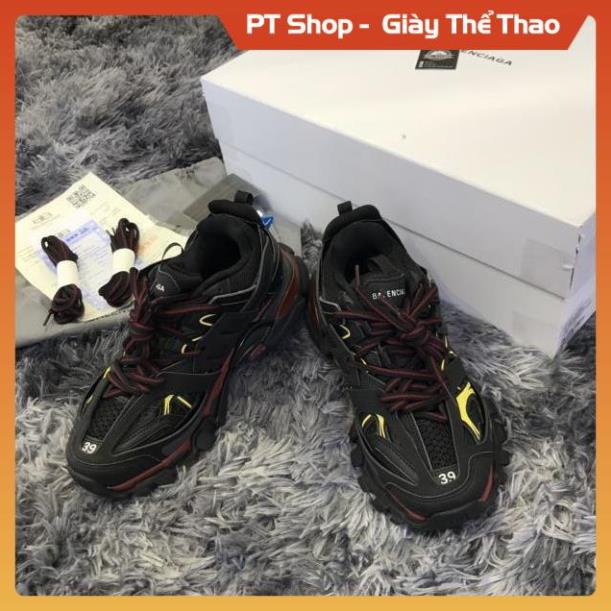 PT Shop [FreeShip+ Hàng Cao Cấp] Giầy balen track 3.0 đen đỏ, Giày nam nữ Full phụ kiện (ảnh thật) , Giày Sneaker