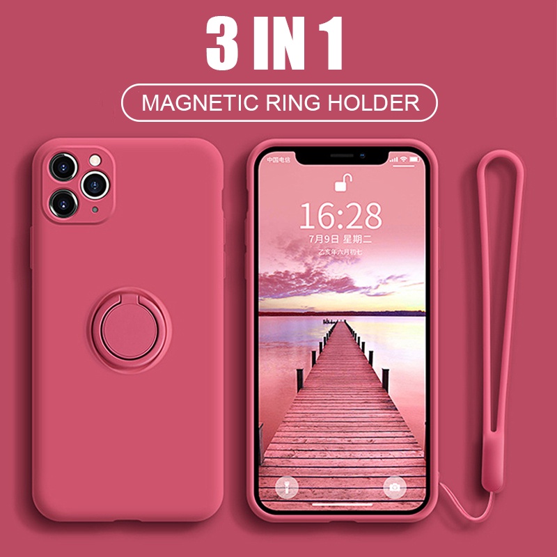 Ốp điện thoại silicon dẻo có giá đỡ nam châm cho iPhone 11 Pro Max X XS XR