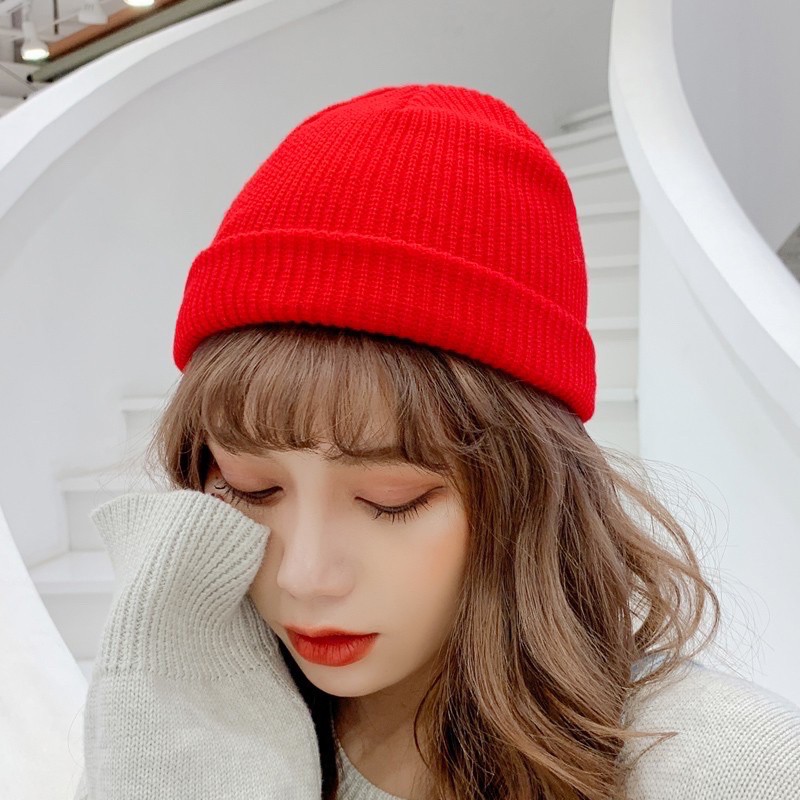 [Sỉ Tận Gốc] Mũ Len Beanie Trơn Dáng Ngắn Đủ Màu Cho Người Lớn, Trẻ Em (Ảnh &amp; video thật) 21cm
