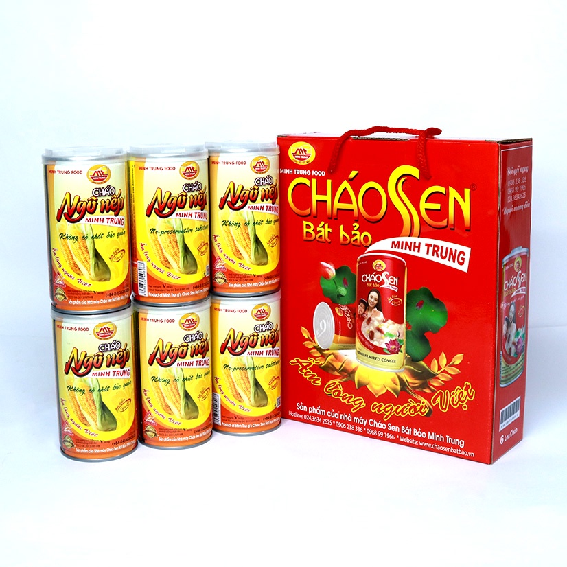 Cháo ăn liền ngô nếp Minh Trung combo 12 lon - CHAONGONEP 12