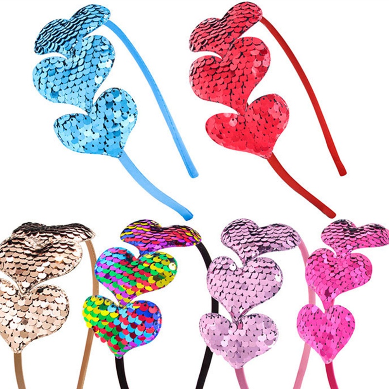 Flgo Băng Đô Cài Tóc Hình Trái Tim Đính Kim Sa Lấp Lánh Nhiều Màu Sắc Sáng Tạo Dành Cho