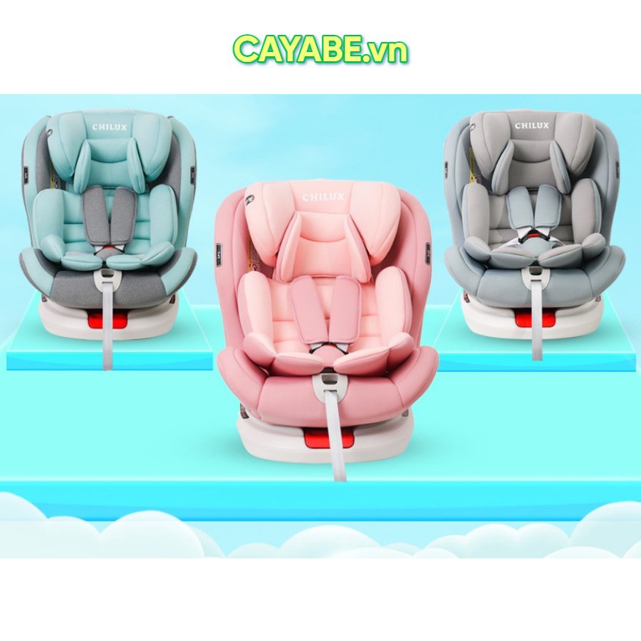 Ghế ngồi ô tô cho bé CHILUX ROY 360 chính hãng, an toàn màu xanh dương - xanh kem - hồng (0-12 tuổi) - CAYABE