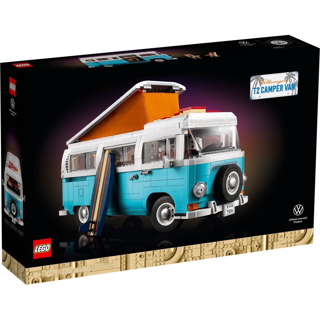 10279 Đồ chơi lắp ráp Iego Creator Expert Volkswagen T2 Camper Van - Mô hình xe cắm trại.