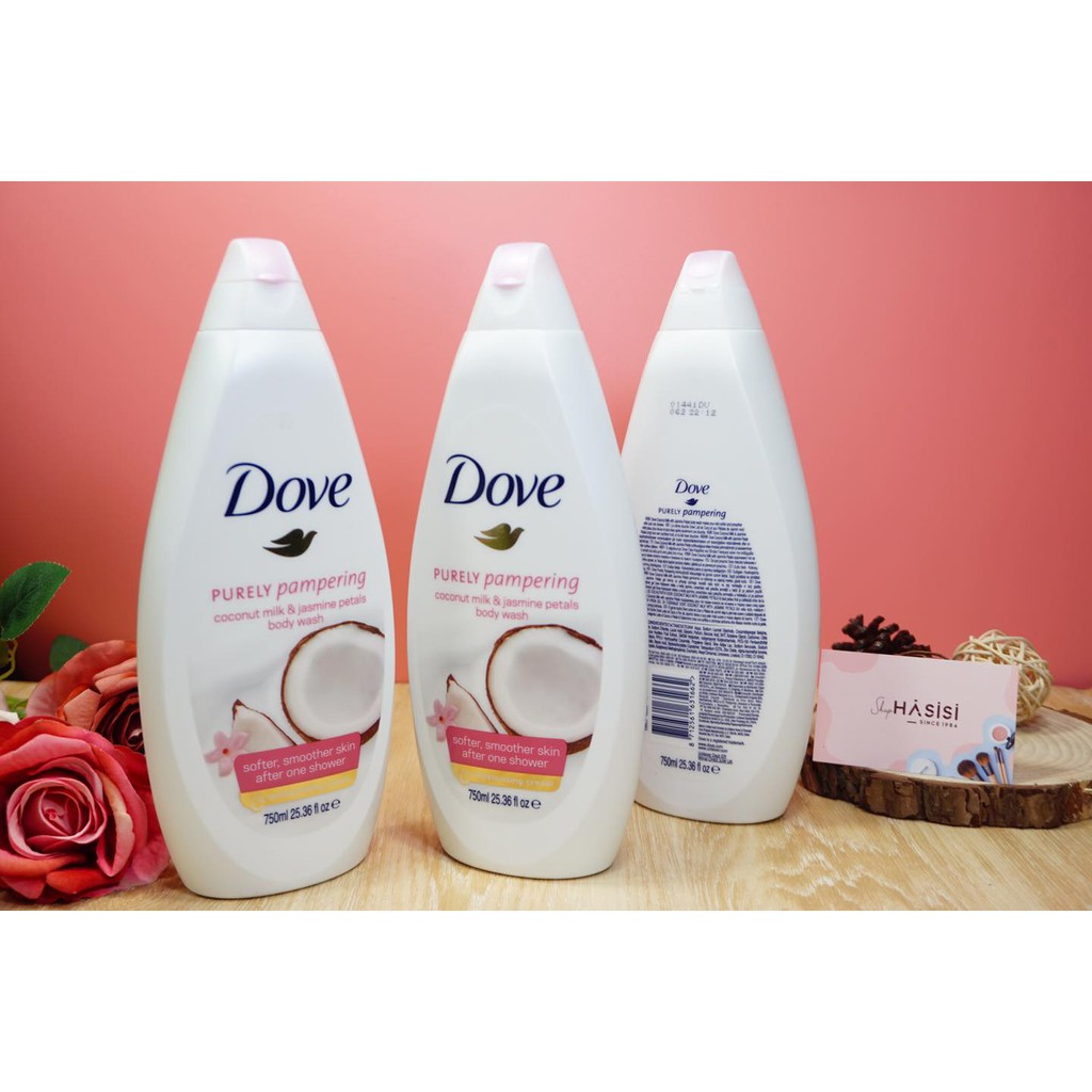 SỮA TẮM DOVE PURELY PAMPERING COCONUT MILK JASMINE PETALS 750ML CHÍNH HÃNG - 7888