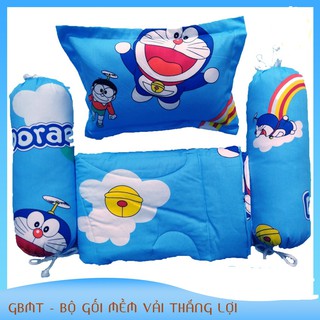 Bộ Nệm Gối Sơ Sinh Và Trẻ Em Vải Thắng Lợi Họa Tiết Họat Hình Dễ Thương (1 nệm, 2 gối ôm, 1 gối nằm)