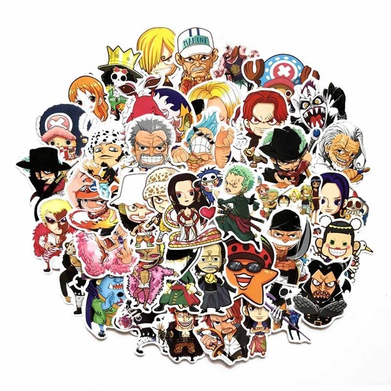 Set 50 miếng dán trang trí hình One piece độc đáo