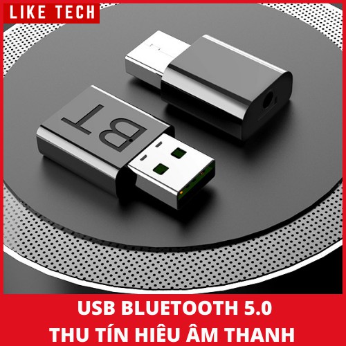 USB Bluetooth 5.0 thu tín hiệu âm thanh cho xe hơi - Bộ thu phát tín hiệu Bluetooth 5.0 không dây cho TV đa năng