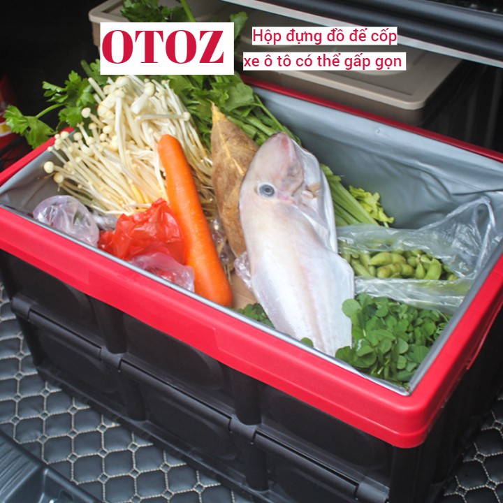 Hộp đựng đồ OTOZ để cốp xe ô tô có thể gấp gọn 56 lít, 30 lít + túi lót