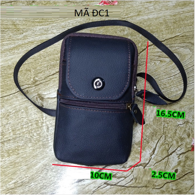 Túi đeo chéo - đeo hông đựng điện thoại 3 Ngăn MÃ ĐC1 nhỏ gọn Da Đẹp
